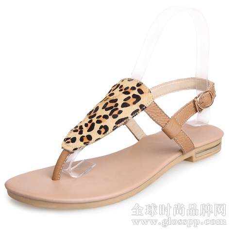 古妮蒂奇 靓丽百搭性感豹纹夹趾凉鞋 古妮蒂奇 靓丽百搭性感豹纹夹趾凉鞋