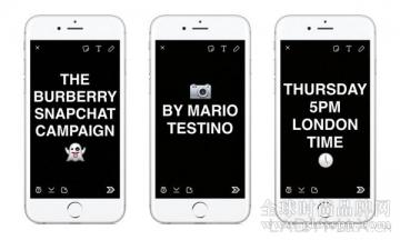 Burberry积极拓展技术领域 再次联手阅后即焚应用Snapchat发布广告制作过程