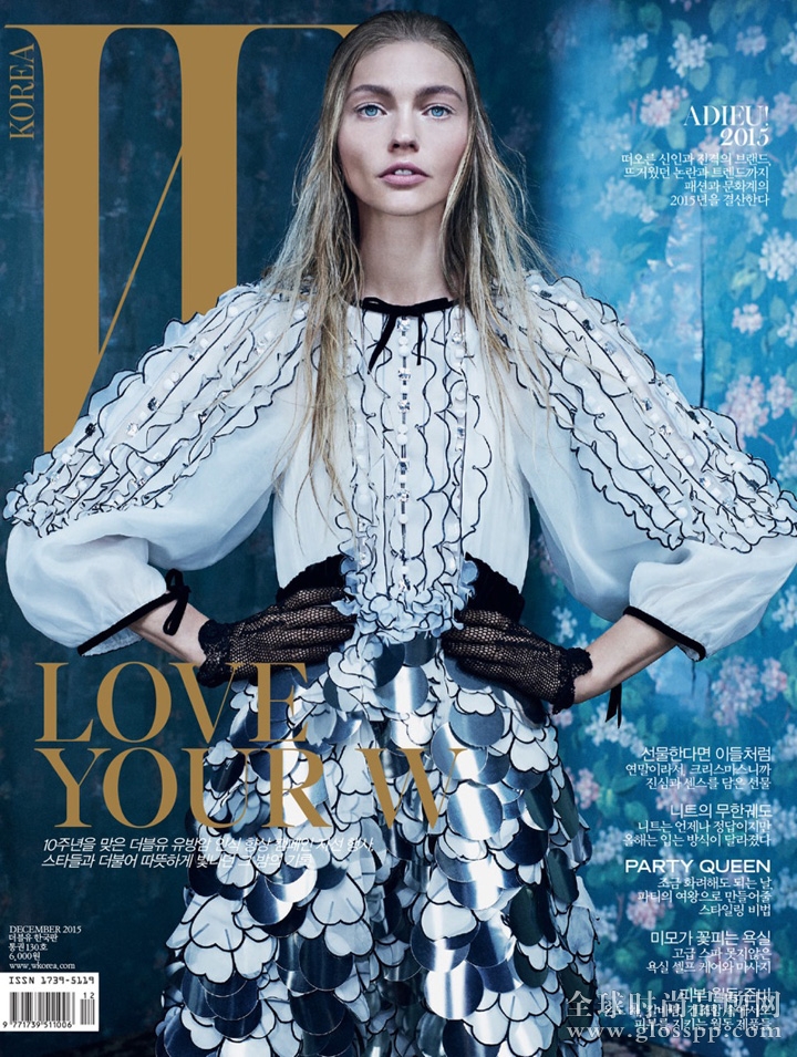 Sasha Pivovarova《W》杂志韩国版2015年12月号