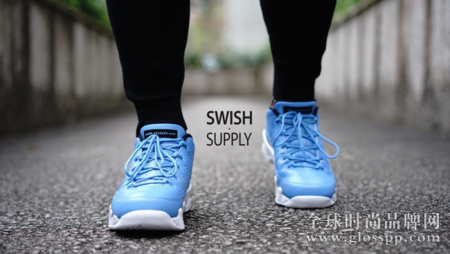 832822-401,AJ9,Air Jordan 9 832822-401AJ9低帮 北卡蓝 Air Jordan 9 Low “Pantone” 上脚实拍