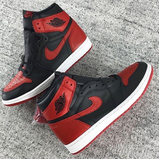 555088-001,AJ1,Air Jordan 1 555088-001AJ1 材质升级!2016 全新黑红 Air Jordan 1 High Bred 实物图片